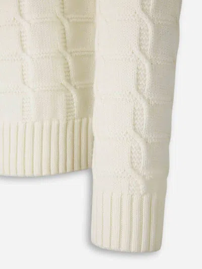 Zanone High Collar Sweater In White