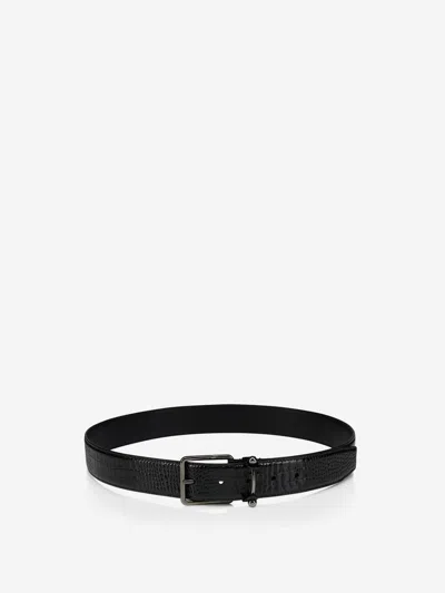 Christian Louboutin Crocodile Leather Belt In Black