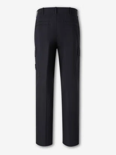 Stone Island Wide Cargo Trousers In Blue