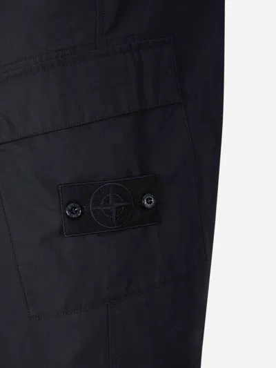 Stone Island Wide Cargo Trousers In Blue