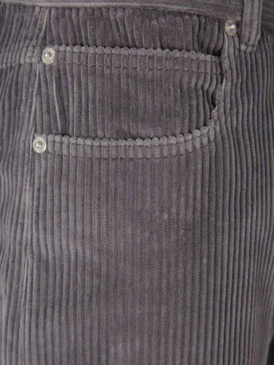 Bottega Veneta Matt Cotton Corduroy Wide Leg Trousers Grey In Multi