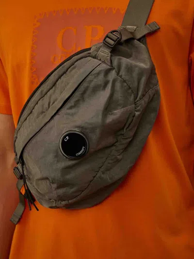C.p. Company Compact Grey Polyamide Belt Bag In Gray