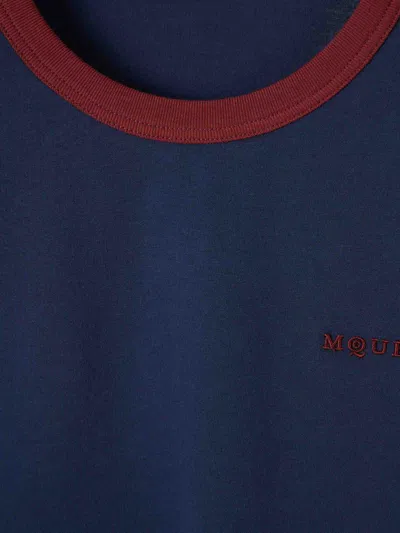 Alexander Mcqueen Round Neck T-shirt In Blue