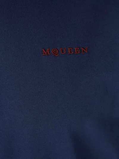 Alexander Mcqueen Round Neck T-shirt In Blue