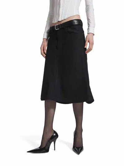 Balenciaga Flared Midi Skirt Featuring Five Pockets In Animal Print