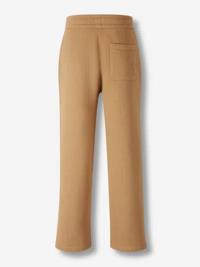 Ami Alexandre Mattiussi Ami Paris Camel Ami Paris De Coeur Joggers In Animal Print