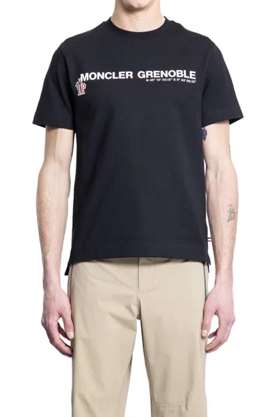 Moncler Man Black T-shirts & Tank Tops In Black