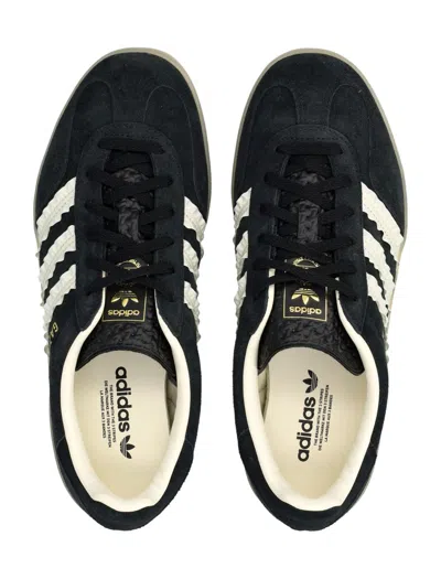 Adidas Originals Gazelle Suede Three-stripe Sneakers In Black