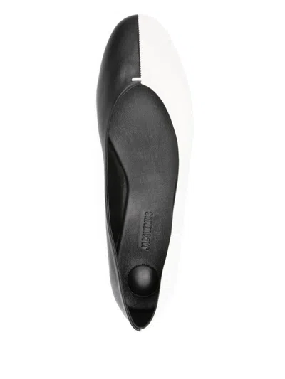 Jacquemus Les Ballerines Ovalo In Two-toned Leather Shoes In Black