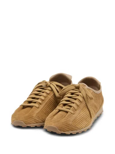 Jacquemus Les Tennis Sneakers In Soft Crocodile-embossed Suede Shoes In Brown