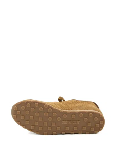 Jacquemus Les Tennis Sneakers In Soft Crocodile-embossed Suede Shoes In Brown