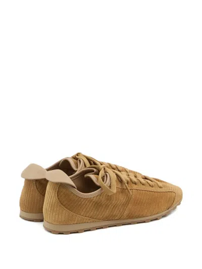 Jacquemus Les Tennis Sneakers In Soft Crocodile-embossed Suede Shoes In Brown
