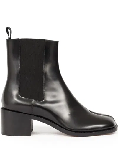 Maison Margiela Tabi City Leather Split-toe Chelsea Boots In Black