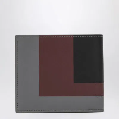Loewe Calfskin Leather Panelled Bi-fold Wallet In Gray
