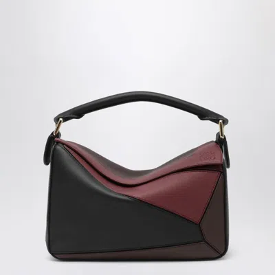 Loewe X Albers Puzzle Square Shoulder Bag In Leather In Black