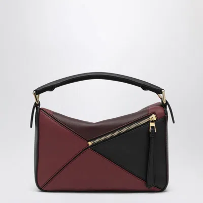 Loewe X Albers Puzzle Square Shoulder Bag In Leather In Black