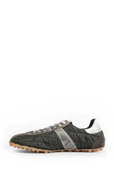 Maison Margiela Quilted-texture Sneakers With Rugged Sole And Suede Overlays In Brown