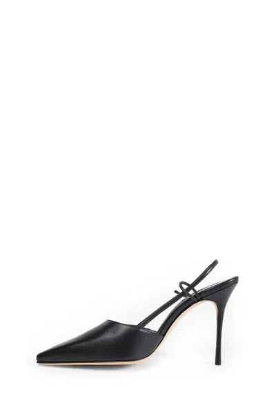 Manolo Blahnik Slingback High Heel Sandals In Black