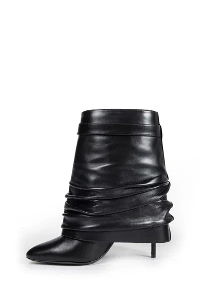 Givenchy Women Black Nappa Leather Shark Lock Stiletto Ankle Boots In Black