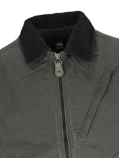 G-star Raw Duty Corduroy-collar Trucker Jacket In Gray