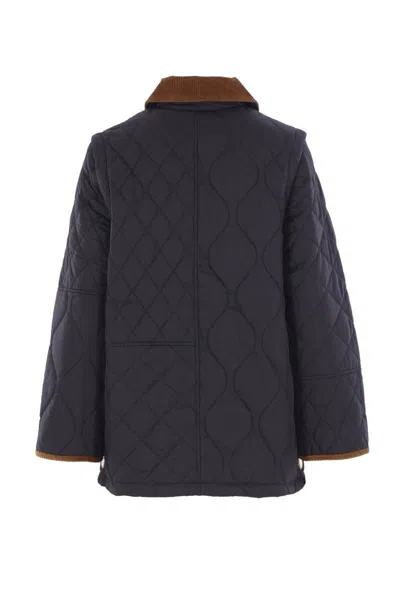 Barbour Quilted Corduroy-collar Jacket In Animal Print