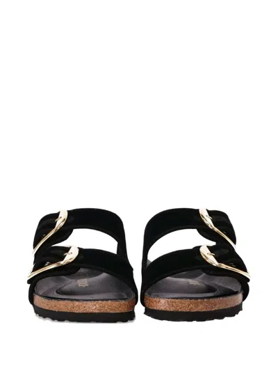 Birkenstock Arizona Big Buckle Piping Rivet Logo Sandals In Black