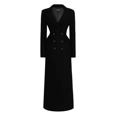 Dolce & Gabbana Double-breasted Coat In Black