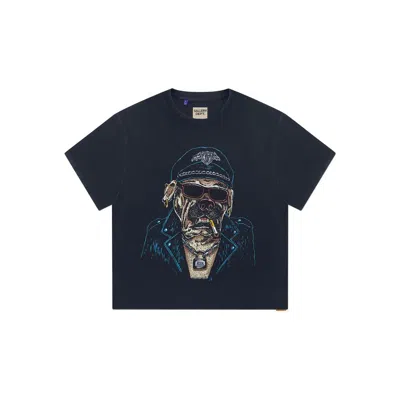 Gallery Dept. Biker Dog Glittered Printed Cotton-jersey T-shirt In Black