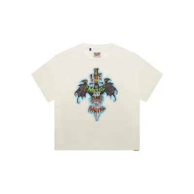 Gallery Dept. Live For Metal Glittered Printed Cotton-jersey T-shirt In Neutral