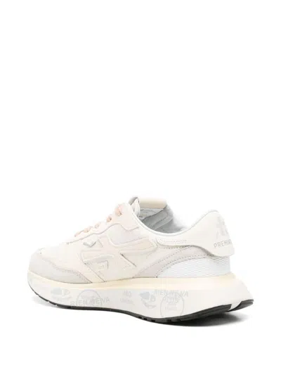 Premiata Low-top Sneakers With Zebra Print Detail In Neutral