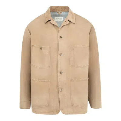 Maison Margiela Herringbone Weave Cotton Sports Jacket In Multi