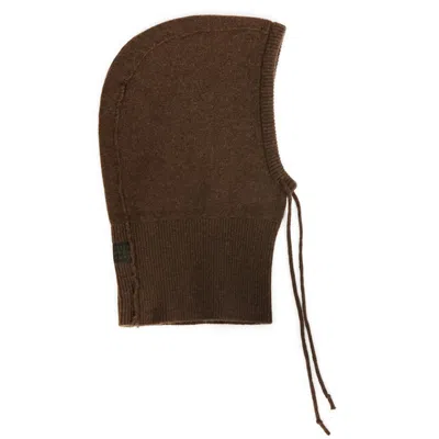 Mm6 Maison Margiela Ribbed Trim Wool Knit Hat In Brown