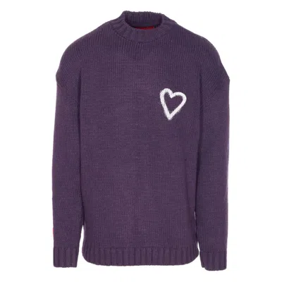 Vision Of Super Heart-embroidered Crewneck Sweater In Multi