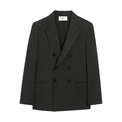 Ami Alexandre Mattiussi Tailored Wool Blazer Featuring Notch Lapel In Black