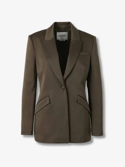 Roland Mouret Straight Blazer In Green