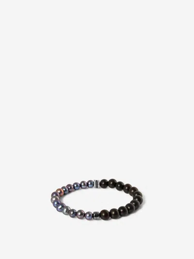 Tateossian Beaded Pearl Bracelet In Brown