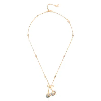 Valentino Cherrifyc Metal Necklace With Swarovski Crystals In Gold