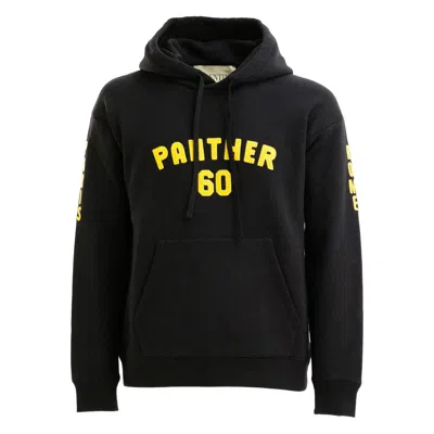 Valentino Hooded Sweatshirt With Front Pocket And Ribbed Hem In Black