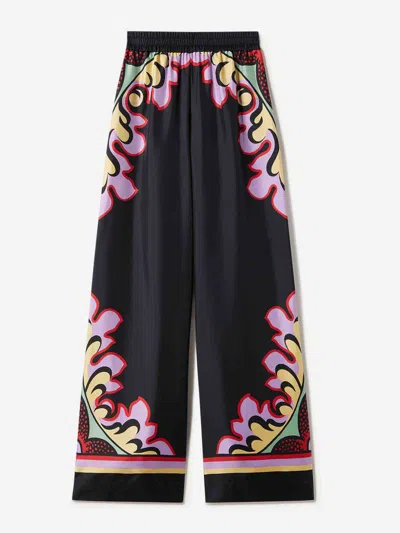 La Doublej La Double J Silk Twill Palazzo Pants With Relaxed Leg Design In Multi