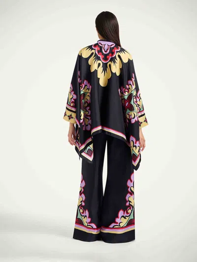 La Doublej La Double J Silk Twill Palazzo Pants With Relaxed Leg Design In Multi