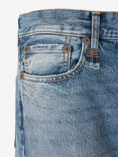 R13 Straight Leg Boyfriend Jeans In Blue