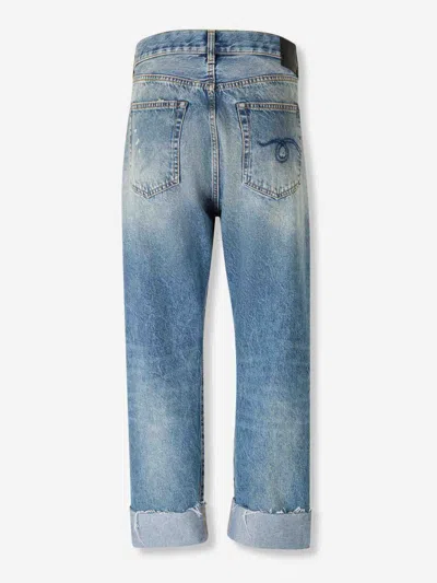 R13 Wide Crossover Jeans In Blue