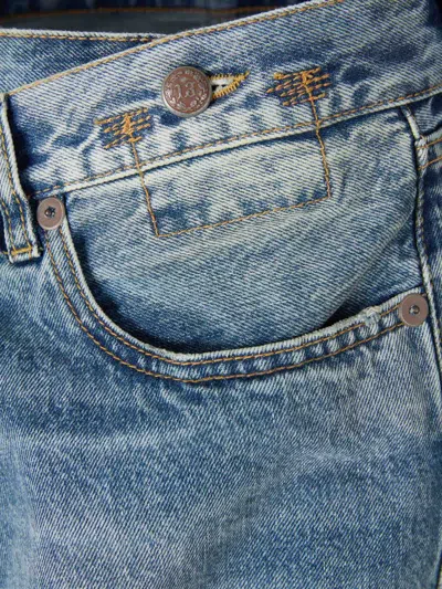 R13 Wide Crossover Jeans In Blue