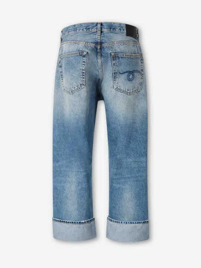 R13 Crossover Asymmetric Distressed High-rise Wide-leg Jeans In Blue