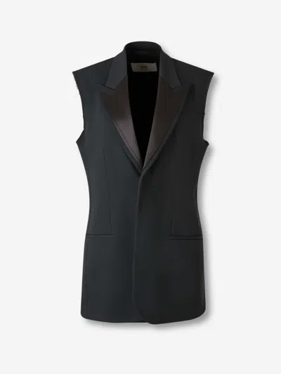 Ami Alexandre Mattiussi Ami Paris Anthracite Grey Wool Vest Women In Blue