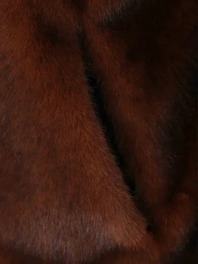 Herno Bomber Jacket In Melange Alternative Mink Fur In Brown
