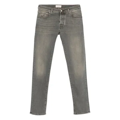 Jacob Cohen Distressed Cotton Jeans In Gray