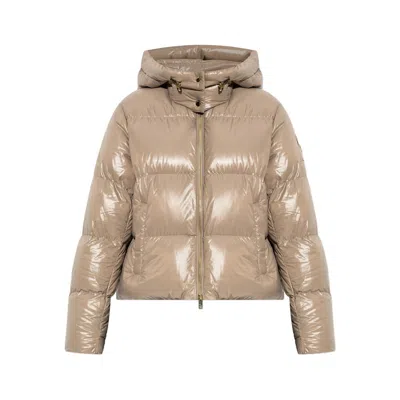 Moose Knuckles Detachable Hood Shiny Shell Down Jacket Clothing In Pink