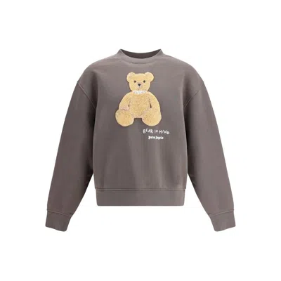 Palm Angels Bear In Mind Crewneck Sweatshirt In Gray