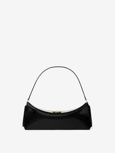 Jacquemus Le Calisso Black Shoulder Bag With Engraved Snap Button In Leather In Black